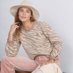 Anthropologie Zebra Print Sweater XL NWT